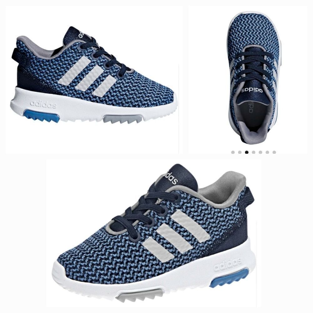 Adidas Toddler Cloudfoam Racer TR Sneaker Shoes Navy & Grey Size 5